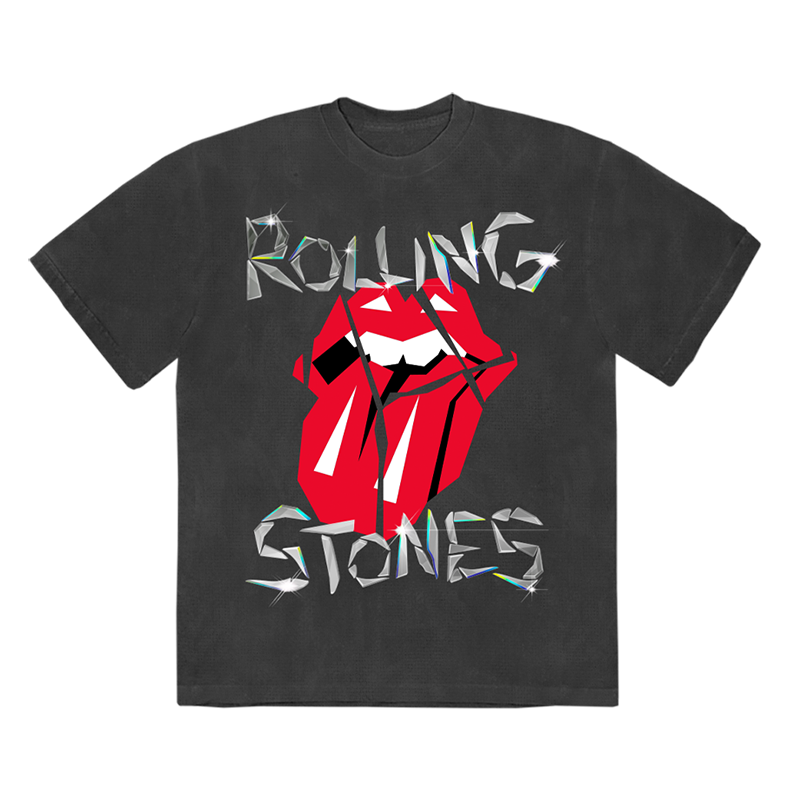The Rolling Stones - Diamond Tongue Grey Washed T-Shirt – The The Rolling Stones - Diamond Tongue Grey Washed T-Shirt – The